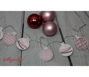 Stickserie - ITH Lichterkette Weihnachtskugeln